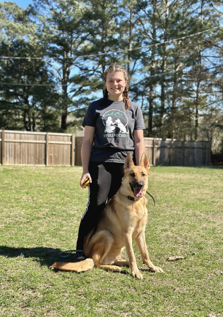 Liz Dog Trainer with German Shepherd for FullFocusK9
